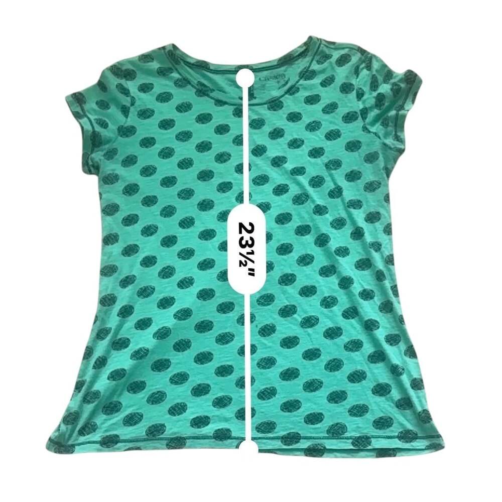 Caslon Tee Women's Medium Teal Navy Dot Print Scoop Neck Cotton Modal - Picture 11 of 12